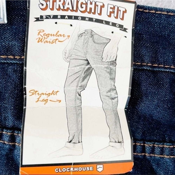 NWT Men’s Jeans CLOCKHOUSE Straight Fit Regular Waist Blue Denim Jeans - Picture 8 of 8